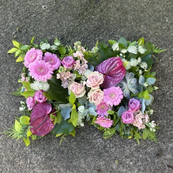 Clustered Pink Pillow Funeral Flowers Darlington